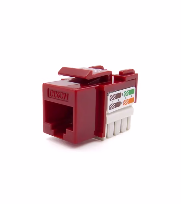 Jack Modular Rj Cate Rojo Keystone modular Rj Hembra marca Dixon KJ CE US RD