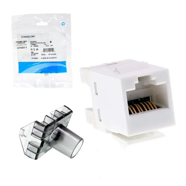 Jack Cat6 Commscope 1375055-3 Blanco Serie SL Jack RJ45 Cat6 Blanco Commscope 1375055-3 Serie SL: Conectividad de Alta Velocidad para tu Red