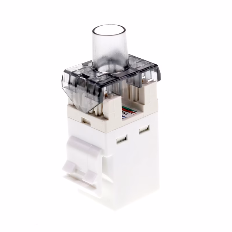 Jack Keystone RJ Cat Commscope   Blanco Rendimiento Gigabit y Potencia PoE de W
