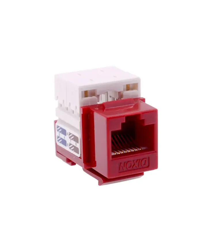 Jack Rj45 Modular Cat6 - Rojo - Dixon KJ8-C6-US-RD, Jack Cat6 rojo