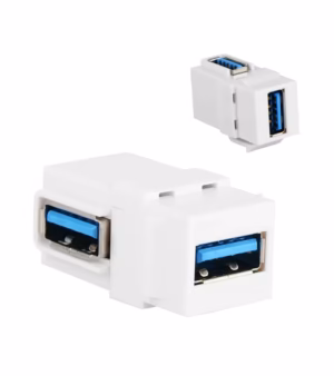 Jack Keystone Empalme USB 3.0 de 90 Grados, Acoplador USB3 tipo Codo Lancom ZZ-YKZ-UB2-3.0