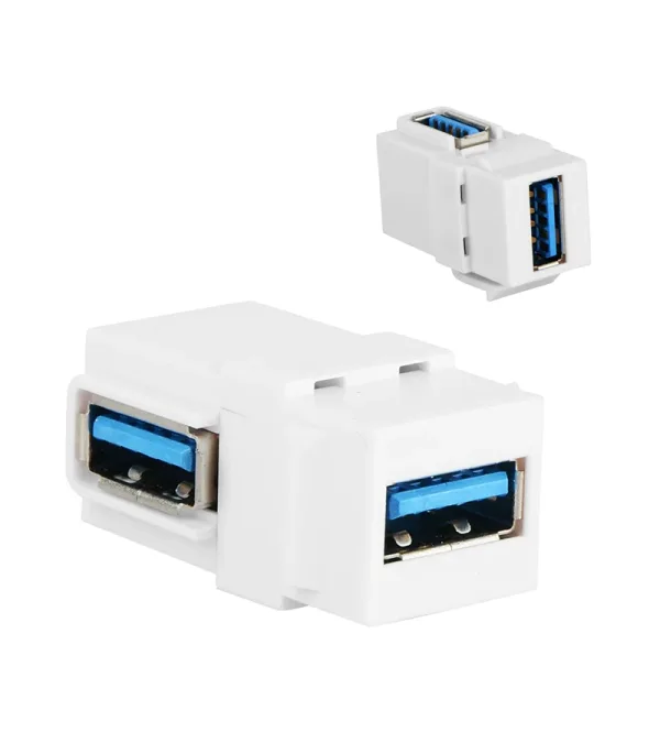 Jack Keystone Empalme USB 3.0 de 90 Grados, Acoplador USB3 tipo Codo Lancom ZZ-YKZ-UB2-3.0