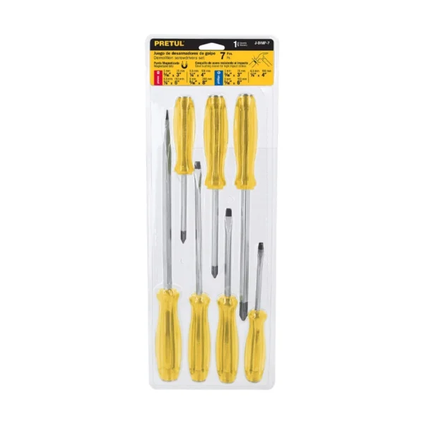 Juego de 7 Desarmadores de Impacto Pretul J-DIMP-7