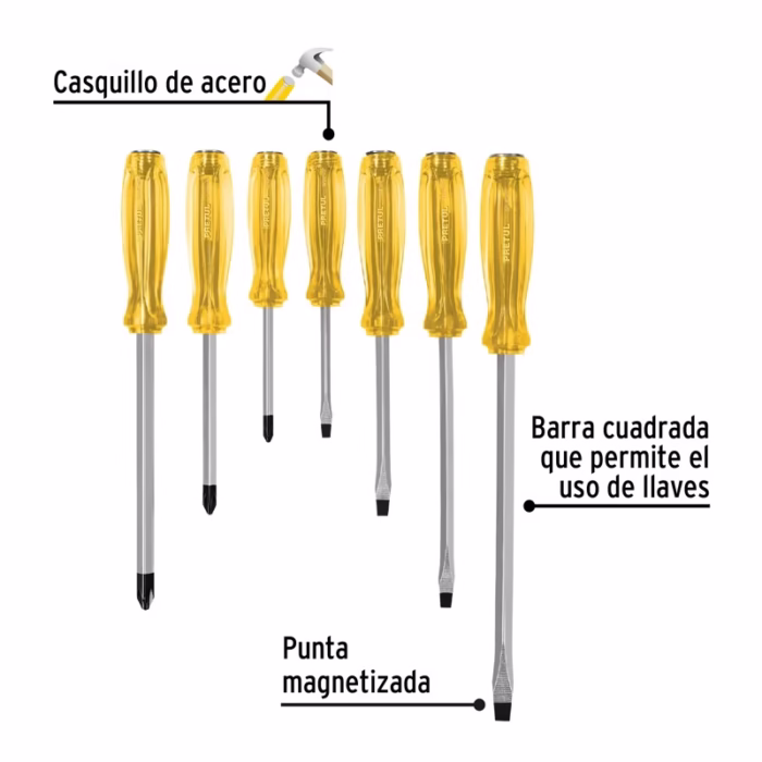 Juego de  Desarmadores de Impacto Pretul J DIMP
