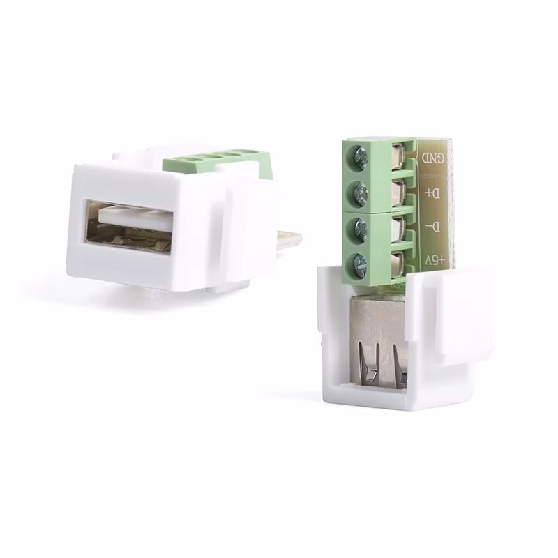 Keystone USB  con Bornera para Placa de Pared AC TM Jack Tipo SL USB  con Borneras para WallPlate