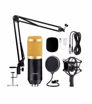 Micrófono Condensador Profesional Hawk Free Power BM-800-SET BM-800 SET de Micrófono Profesional HAWK Free Power para Sistema de Grabación