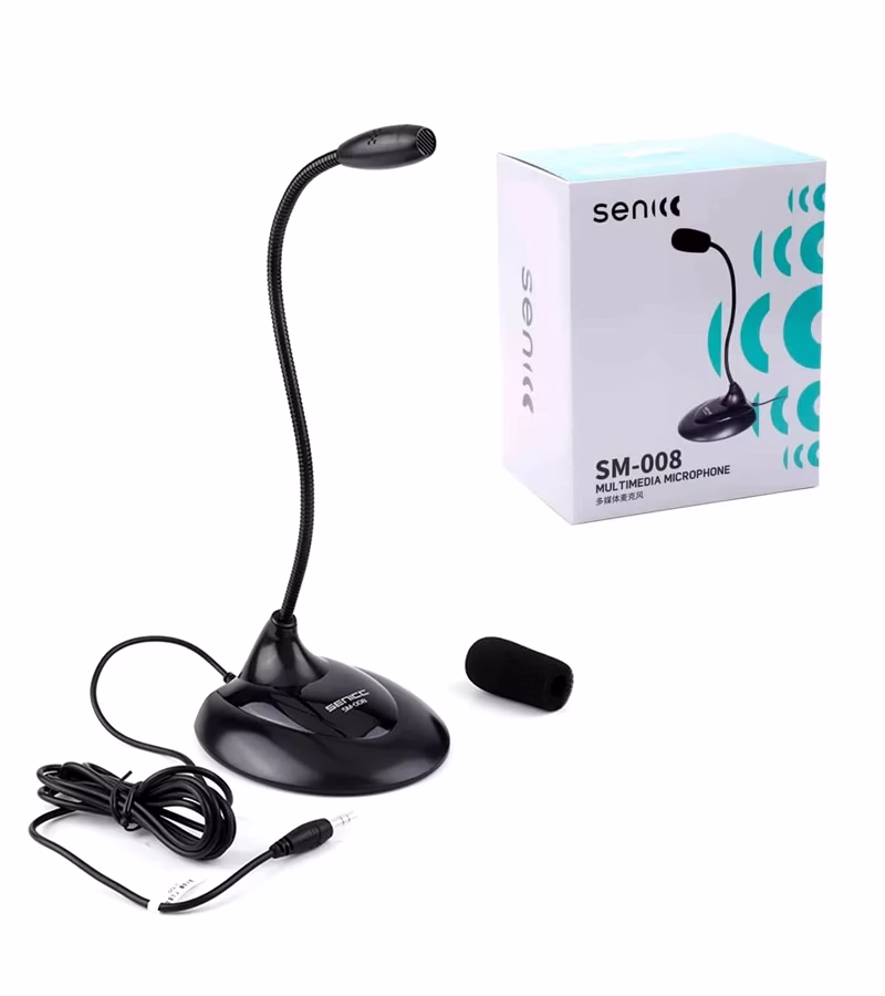 Micrófono para PC Senicc GP SM  Micrófono para Computadora o Laptop tipo cuello de Ganso con conector MiniPlug mm   Senicc GP SM 