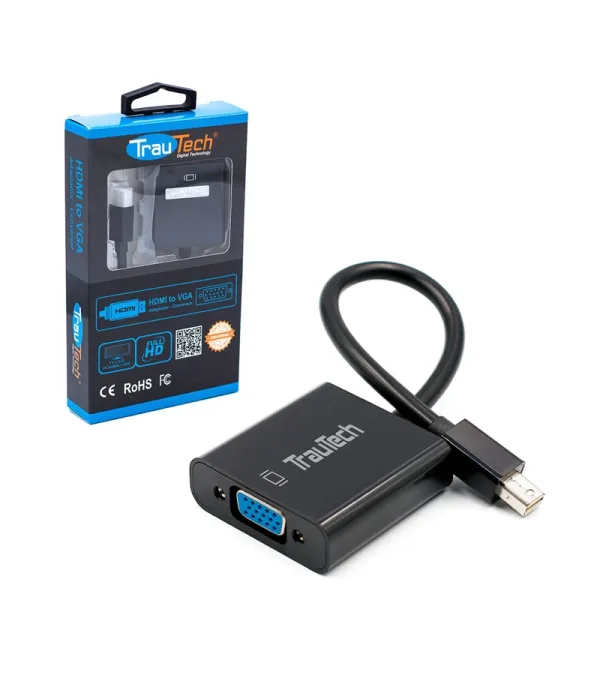 Cable Adaptador Mini DisplayPort Macho a VGA Hembra de 15cm, Adaptador MiniDp a VGA Modelo: PE-DP0151