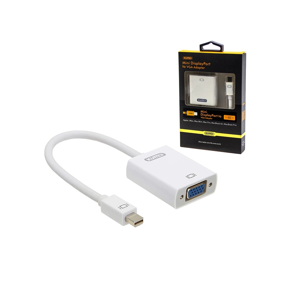 Mini DisplayPort a VGA Kumo STA-MDPV001 Adaptador Mini DisplayPort a VGA KUMO, MiniDP a VGA