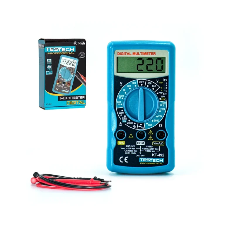 Multímetro Digital Testech KT-492 Multitester Digital TesTech KT-492 CAT I 600V