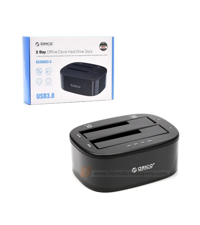 Docking Station Clonador HDD 3.5" y 2.5" SATA USB C, copiador de Disco Duro de 2.5 y 3.5 Pulgadas, Orico 6228US3-C