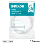 Patch Cord Cat6A Dixon de 5mt LSZH blanco 6A-CBHC-WH5
