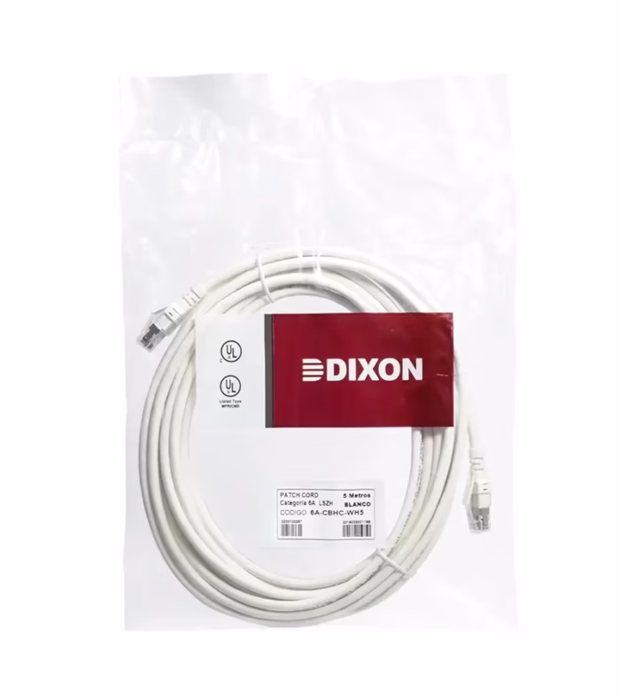 Cable Patch Cord CatA de mt Color Blanco Chaqueta LSZH Dixon A CBHC WH