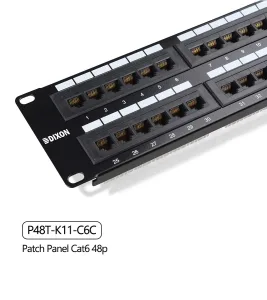 Patch Panel de 48 Puertos Cat6 Dixon P48T-K11-C6C