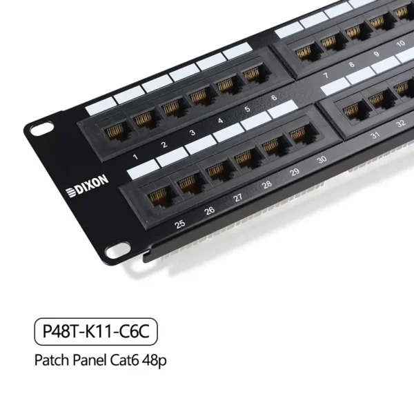 Patch Panel de 48 Puertos Cat6 Dixon P48T-K11-C6C