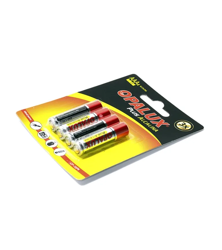 Pilas AAA Alcalina en Blíster x 4 Pilas Opalux OP-3BP4