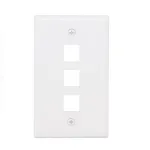 JE3003WH Placa de Pared de 3 Puertos vacíos, Faceplate de 3 Puertos, Placa Simple de 3 Puertos Color blanco