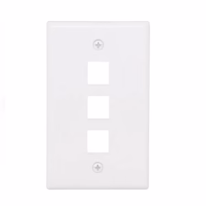 JE3003WH Placa de Pared de 3 Puertos vacíos, Faceplate de 3 Puertos, Placa Simple de 3 Puertos Color blanco