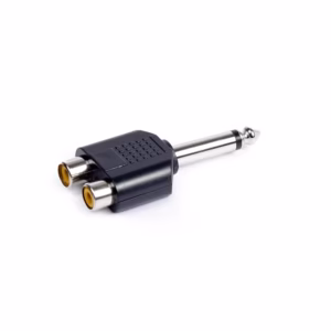 Adaptador de Audio Plug Mono Aural a 2 RCA MA-72, Conector de Audio Plug Mono de 1/4" 6.35mm a Conector RCA Hembra