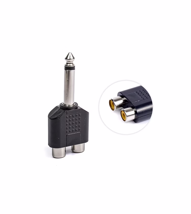 Adaptador de Audio Plug Mono Aural a  RCA MA  Conector de Audio Plug Mono de  mm a Conector RCA Hembra
