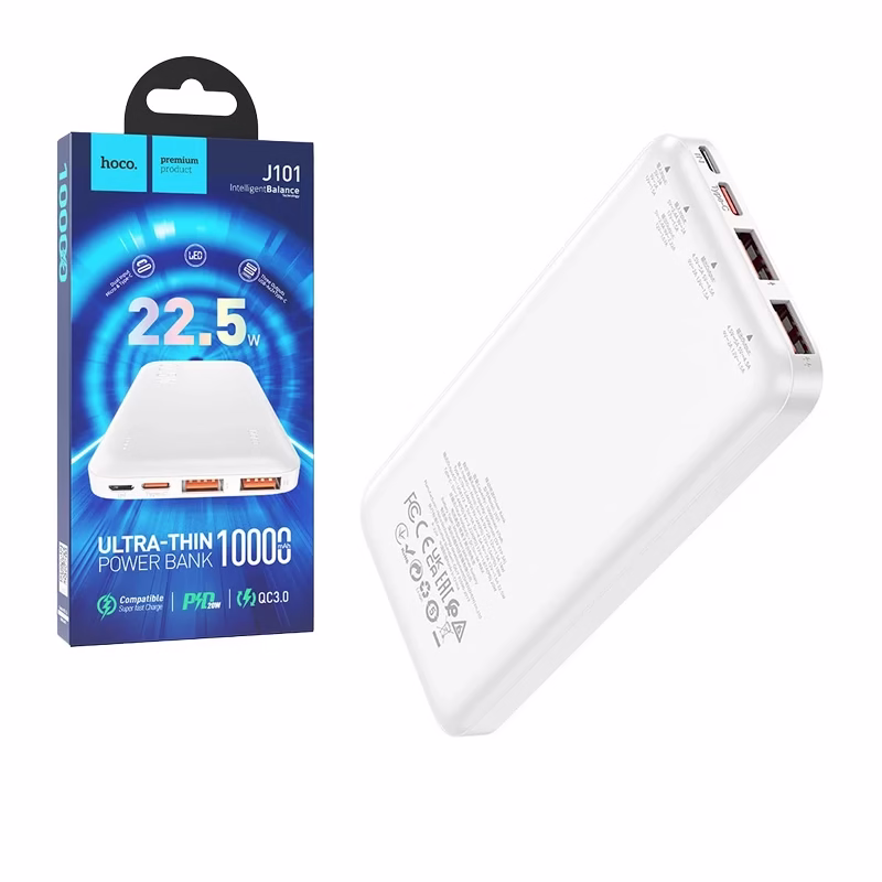 Power Bank de mAh QC Carga Rápida   HOCO J Cargador Portátil de mAh con soporte de Carga Rápida HOCO J
