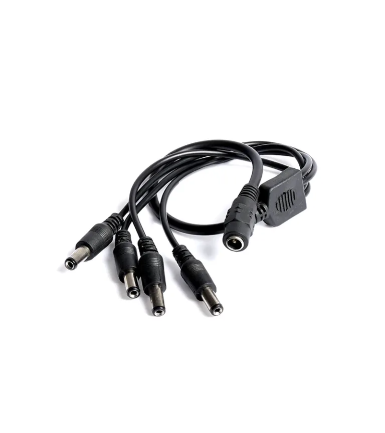 Pulpo DC - Cable Adaptador 4 en 1 para Salida DC de Cámaras de Vigilancia CR-14 Power Acoustik,  Cable Splitter para Fuente de Salida Regulada de 12v