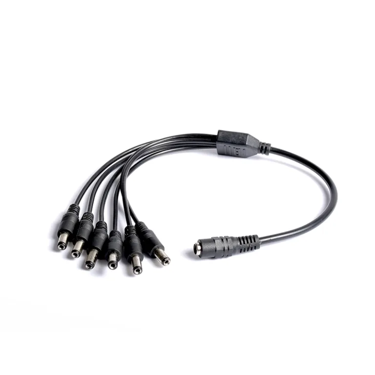 Pulpo DC – Cable Adaptador 8 en 1 para Salida DC de Cámaras de Vigilancia CR-5521 Power Acoustik,  Cable Splitter para Fuente de Salida Regulada de 12v