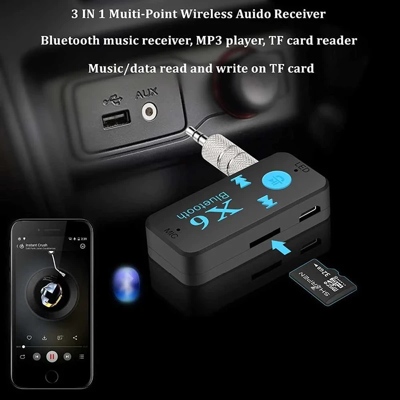 Receptor Bluetooth BT-X6 American NET - Equipo con Reproductor MP3 por MicroSD