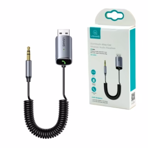 Receptor Bluetooth para Carro con Bluetooth 5 Usams US-SJ504 Receptor Bluetooth para Carro con Bluetooth 5.0 Usams US-SJ504 Receptor BT 5 con Audio Auxiliar Jack 3.5mm para Carro Usams US-SJ504