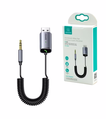 Receptor Bluetooth para Carro con Bluetooth  Usams US SJ Receptor BT  con Audio Auxiliar Jack mm para Carro Usams US SJ