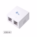 Roseta de 2 Puertos Dixon JE302-WH Blanco, Roseta Adosable DIXON de 2 Puertos para Jack