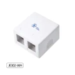 Roseta de 2 Puertos Dixon JE302-WH Blanco, Roseta Adosable DIXON de 2 Puertos para Jack