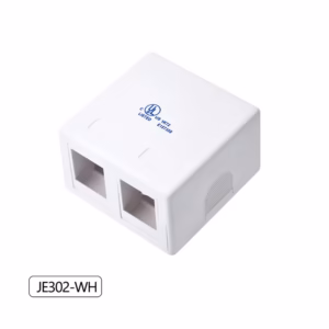 Roseta de 2 Puertos Dixon JE302-WH Blanco, Roseta Adosable DIXON de 2 Puertos para Jack