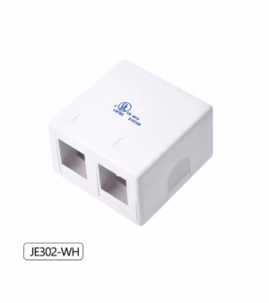 Roseta de 2 Puertos Dixon JE302-WH Blanco, Roseta Adosable DIXON de 2 Puertos para Jack
