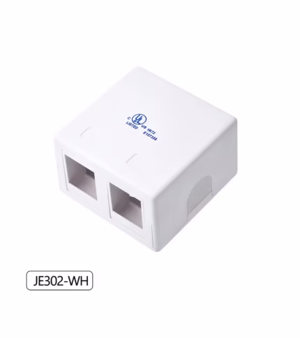 Roseta de 2 Puertos Dixon JE302-WH Blanco, Roseta Adosable DIXON de 2 Puertos para Jack