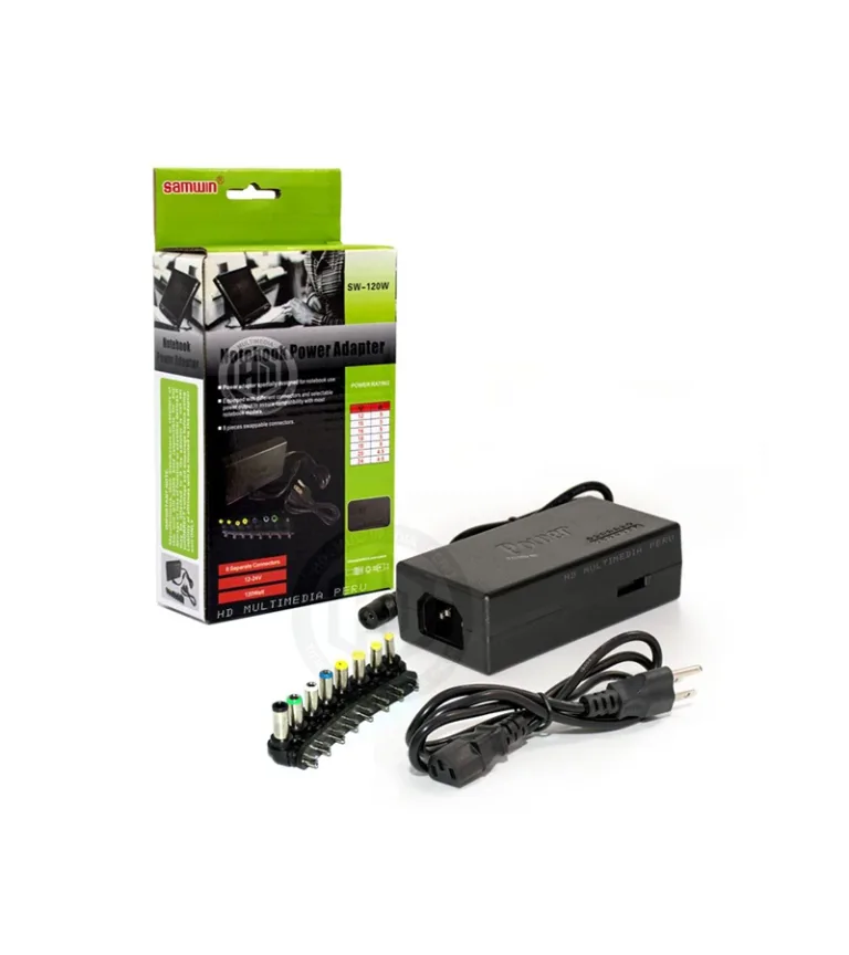 SW-120W Adaptador de Voltaje Multipuntas para Laptop - Sanwin, Adaptador Inteligente para Laptop
