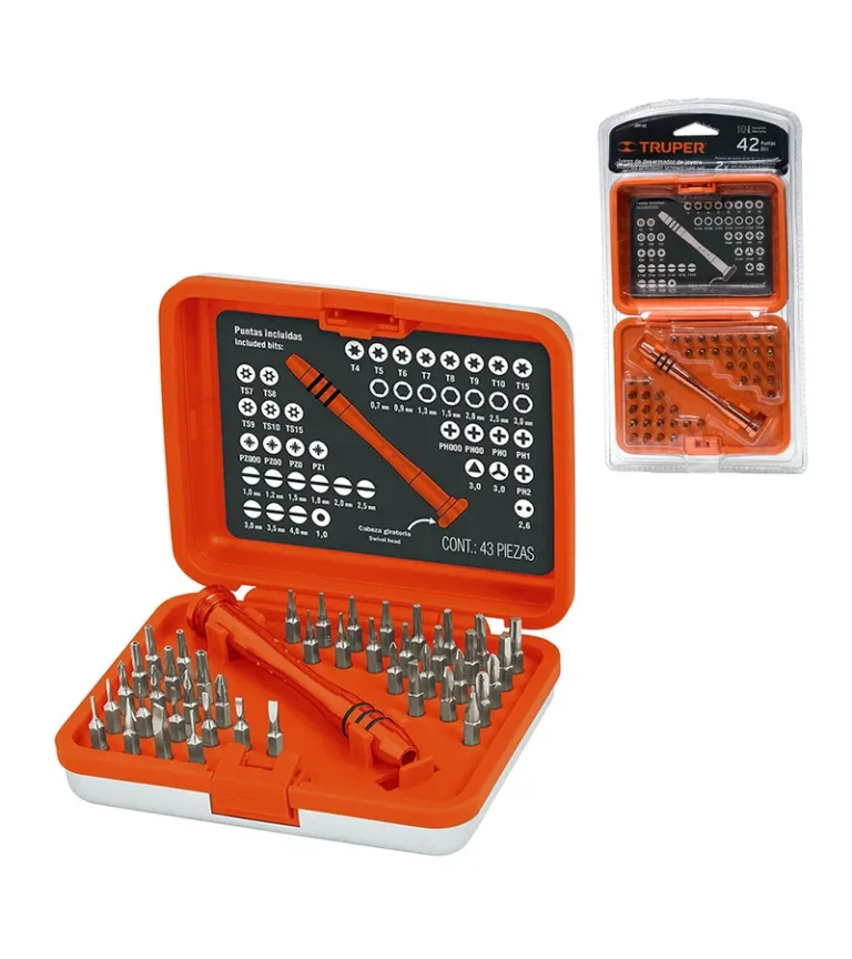 Set Perillero de 42 Puntas Truper JOY-43 Kit de 42 Puntas Intercambiables para desarmar equipos - Truper JOY-43