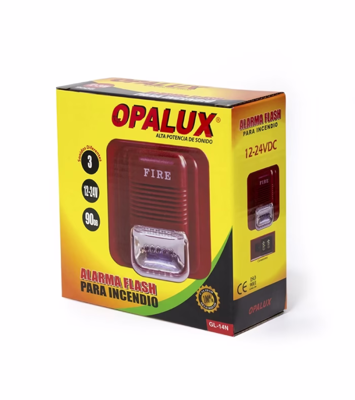 Sirena con Flash VV DC   Opalux GL N Estrobo con Alarma Sonora