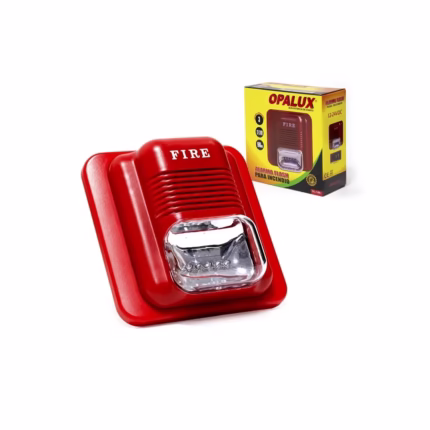 Sirena con Flash 12V/24V DC - Opalux GL-14N Alarma contra incendio y Strobo incorporado, Alarma con Estrobo contra incendio, estrobo con Bocina de Alto Sonido contra Incendio Opalux GL-14N