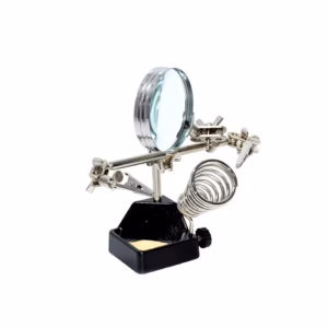 Soporte para Cautín con Lupa de Aumento Limpia Punta y Pinzas Takema ZD-10G