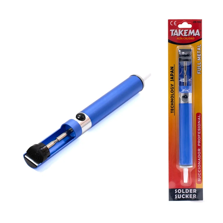 Succionador de Soldadura Profesional TAKEMA ZD-192 Succionador de Estaño con Mango de Aluminio, Extractor de Soldadura Takema ZD-192