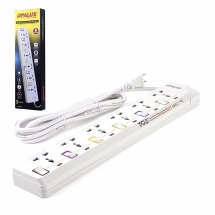 Supresor de Pico de 3M Opalux OP-E106 - con Tomas Independiente Regleta Eléctrica con Toma Independiente OPALUX OP-E106, Extensión Eléctrica con Protección para niños Opalux OP-E106