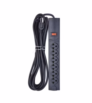 Regleta Eléctrica de 5 Metros de 16AWG Opalux 14-515AB-5M, Supresor de Pico 5MT de 6 Tomas Universales