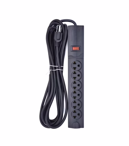 Regleta Eléctrica de 5 Metros de 16AWG Opalux 14-515AB-5M, Supresor de Pico 5MT de 6 Tomas Universales