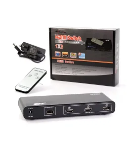 Switch HDMI 3x1 - 4K Full HD 1080p High Full Max hdmi-301k, Selector HDMI 3x1 HFM HDMI-301k