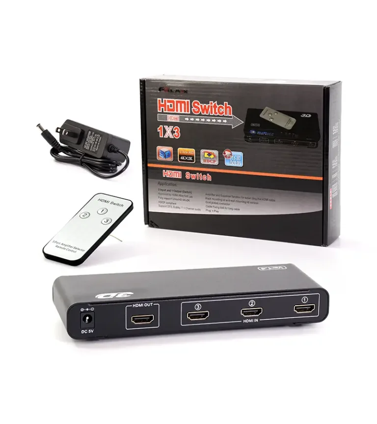Switch HDMI 3x1 - 4K Full HD 1080p High Full Max hdmi-301k, Selector HDMI 3x1 HFM HDMI-301k