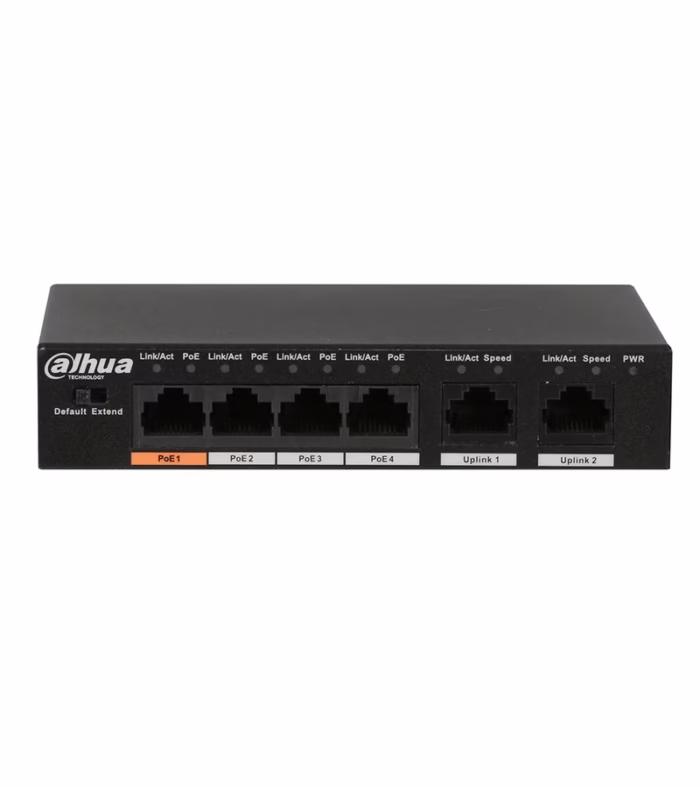Switch de  Puertos Rj  Mbps Fast Ethernet con  Puertos PoE   LAN   Dahua PFS ET
