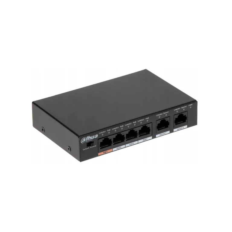Switch PoE de 4 Puertos Fast Ethernet Dahua PFS3006-4ET-60 Switch de 6 Puertos Rj45 10/100 Mbps Fast Ethernet con 4 Puertos PoE + 2 LAN - Dahua PFS3006-4ET-60