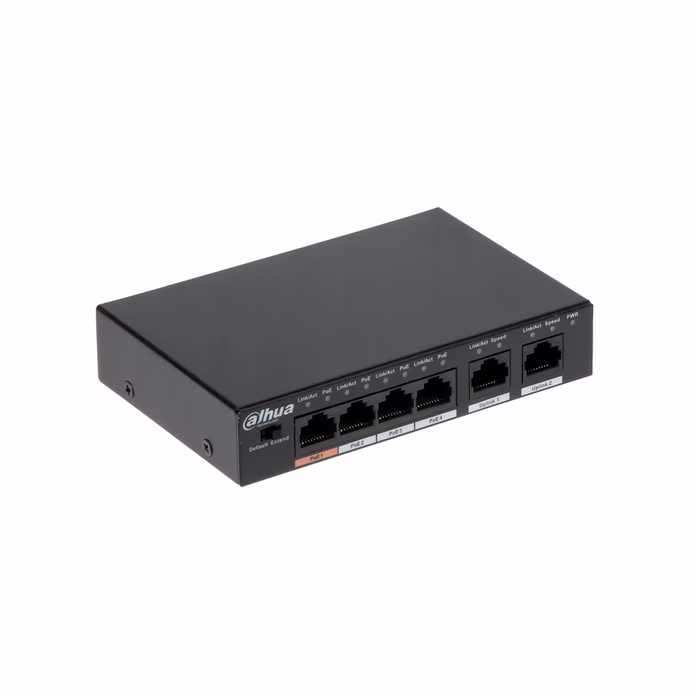 Switch PoE de 4 Puertos Fast Ethernet Dahua PFS3006 4ET 60______ HD Multimedia PERU SAC Switch PoE de Puertos Fast Ethernet Dahua PFS ET Switch de Puertos Rj Mbps Fast Ethernet con Puertos PoE LAN Dahua PFS ET