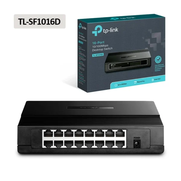 TL-SF1016D Switch de 16 Puertos Fast Ethernet 10/100mbps TP-Link Switch para escritorio de 16 puertos 10/100Mbps TL-SF1016D TP-Link